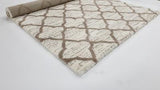 Sophia 7328 Brown Cream Trellis Shag Rug