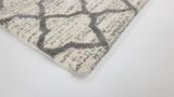Cream Grey Trellis  7328 Shag Rug