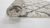 Cream Grey Trellis  7328 Shag Rug