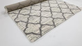 Cream Grey Trellis  7328 Shag Rug
