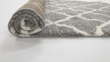 Grey  White Trellis 7328 Soft Rug
