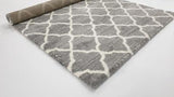 Grey  White Trellis 7328 Soft Rug