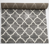 Grey  White Trellis 7328 Soft Rug