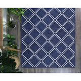 Navy Trellis Artisan Jute Rug - RugsAU