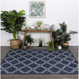 Navy Trellis Artisan Jute Rug - RugsAU