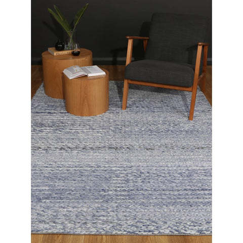 MIXED BLUE WOOL RUG 1