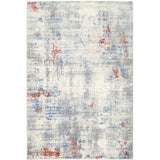 Contemporary Blue Red Expressions 2 Rug