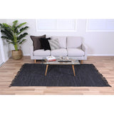 Gypsy Black Leather Rug - RugsAU