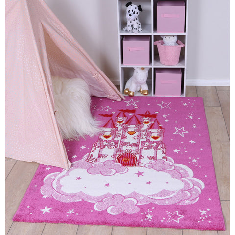 Pink Castle Kids Rug