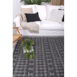 Grey Geometric Wool Rug - RugsAU