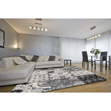 Patchwork Black Grey Rug