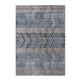 Modern Black Blue Line Chevron - RugsAU