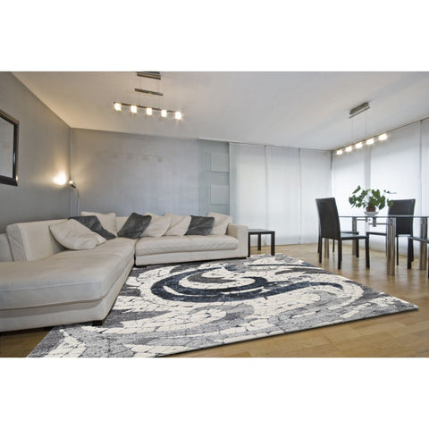 Modern Black Grey Rug