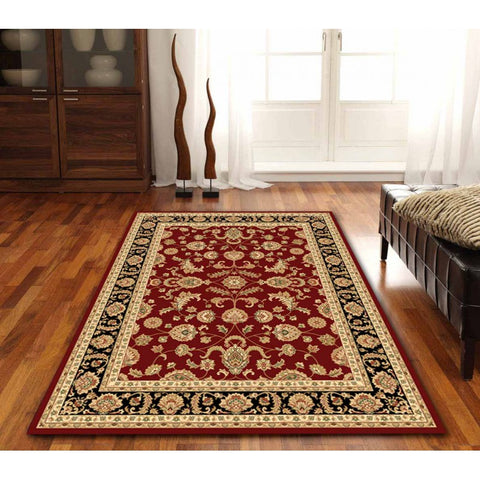 Traditional Red Black Rug