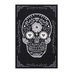 Sugar Skull Single Black Non-Slip - RugsAU